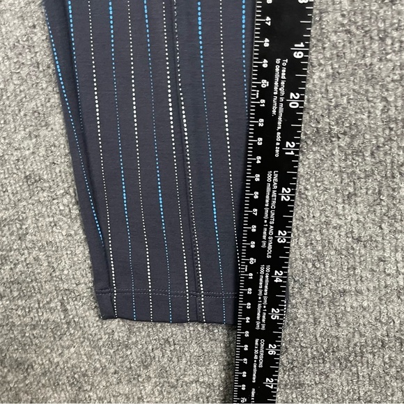 Betabrand Pants Womens Medium Petite MP Blue Pinstripe‎ Pull On Stretch Panel - Picture 7 of 9